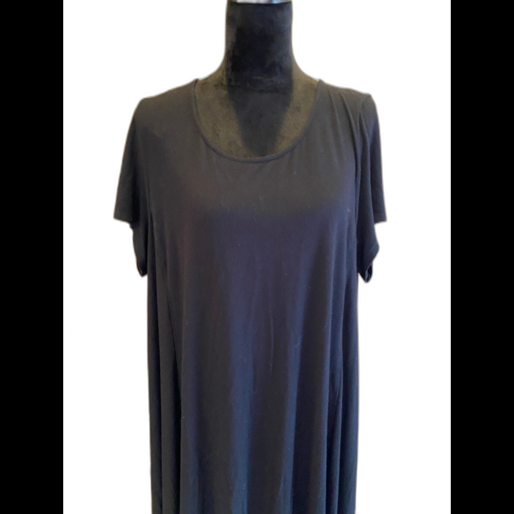 Intro Dress Plus Size ? 2X Womens Top Black Short Sleeved  Casual Versatile